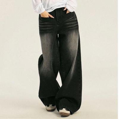 Jeans Negros de Pierna Ancha para Mujer - Cintura Alta, Adelgazantes, Rectos Versátiles para Primavera y Otoño 2026.