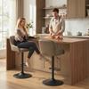 Bar Stools, Set of 2, High Kitchen Stools, Swivel Seat, Adjustable Height, Dark Brown