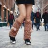 Fur Ball Lolita Boots Cover Fawn Dot Mid-calf Socks Faux Fur Leg Warmers  Performance Costume
