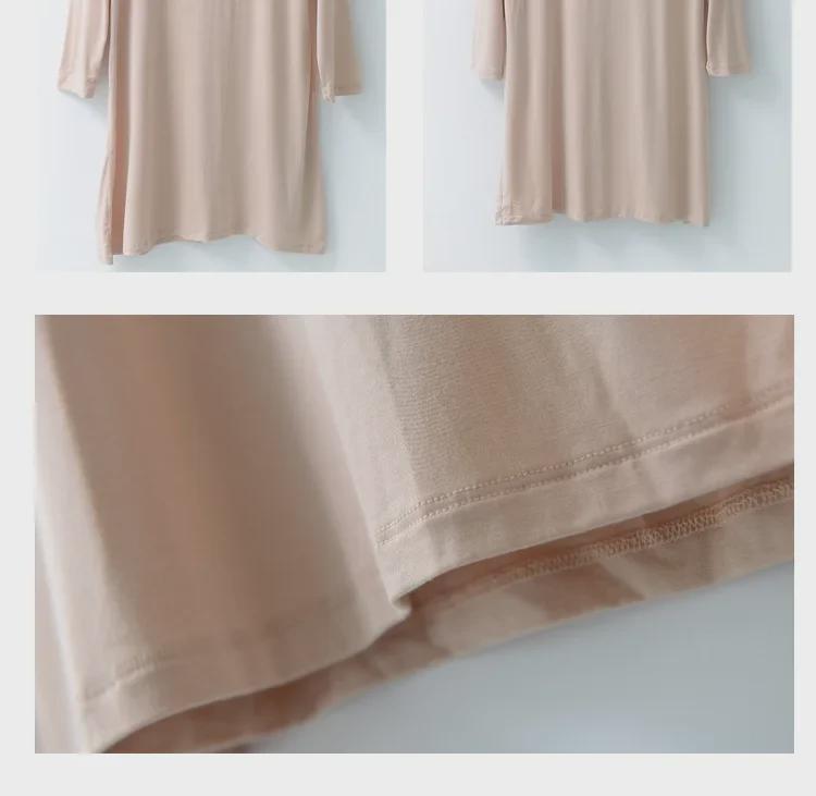 Camicia da notte da donna a maniche lunghe in modal – Ampia, sottile e perfetta per pigiami primaverili ed estivi