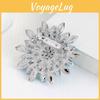 Elegante koreanische Blumenbrosche aus Legierung mit Kristallverzierungen für Damenbekleidung und Accessoires