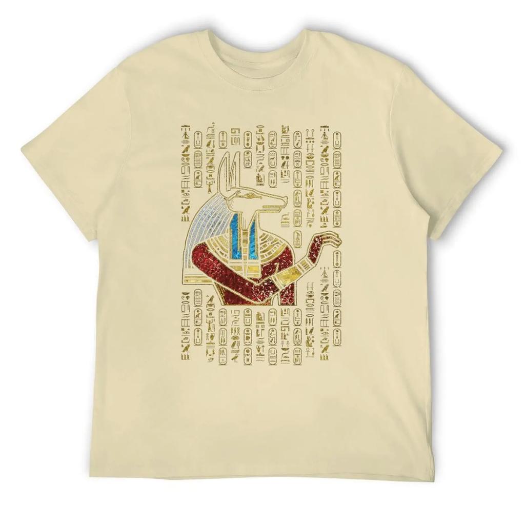 Egyptian Anubis Ornament Classic For Sale T-shirts Funny Graphic T-shirt Crewneck Motion  Nerd Leisure Eur Size
