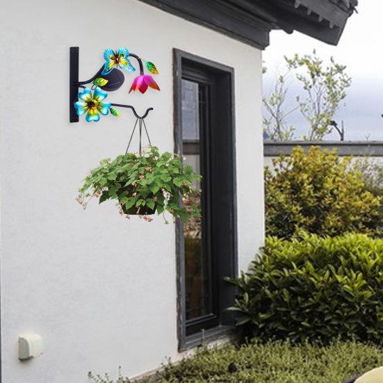 

Вешалка для крючков для растений с солнечным светом. Металлический настенный подвесной держатель для растений. Легко устанавливается. Открытый держатель крючка для цветочной корзины. Кормушка для птиц. Фонарь.