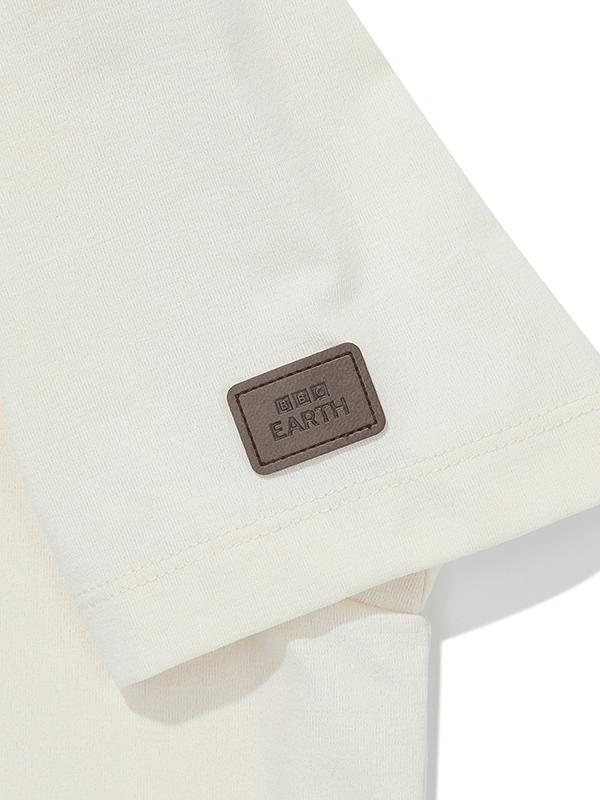 BBC EARTH W Ribbon Short Sleeve Round_White