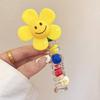 1PC New Lovely Beaded Big Flowers Elastic Spiral Hair Rope Head Rope Ponytail Hair Ring Rubber Band Headdress For Kids