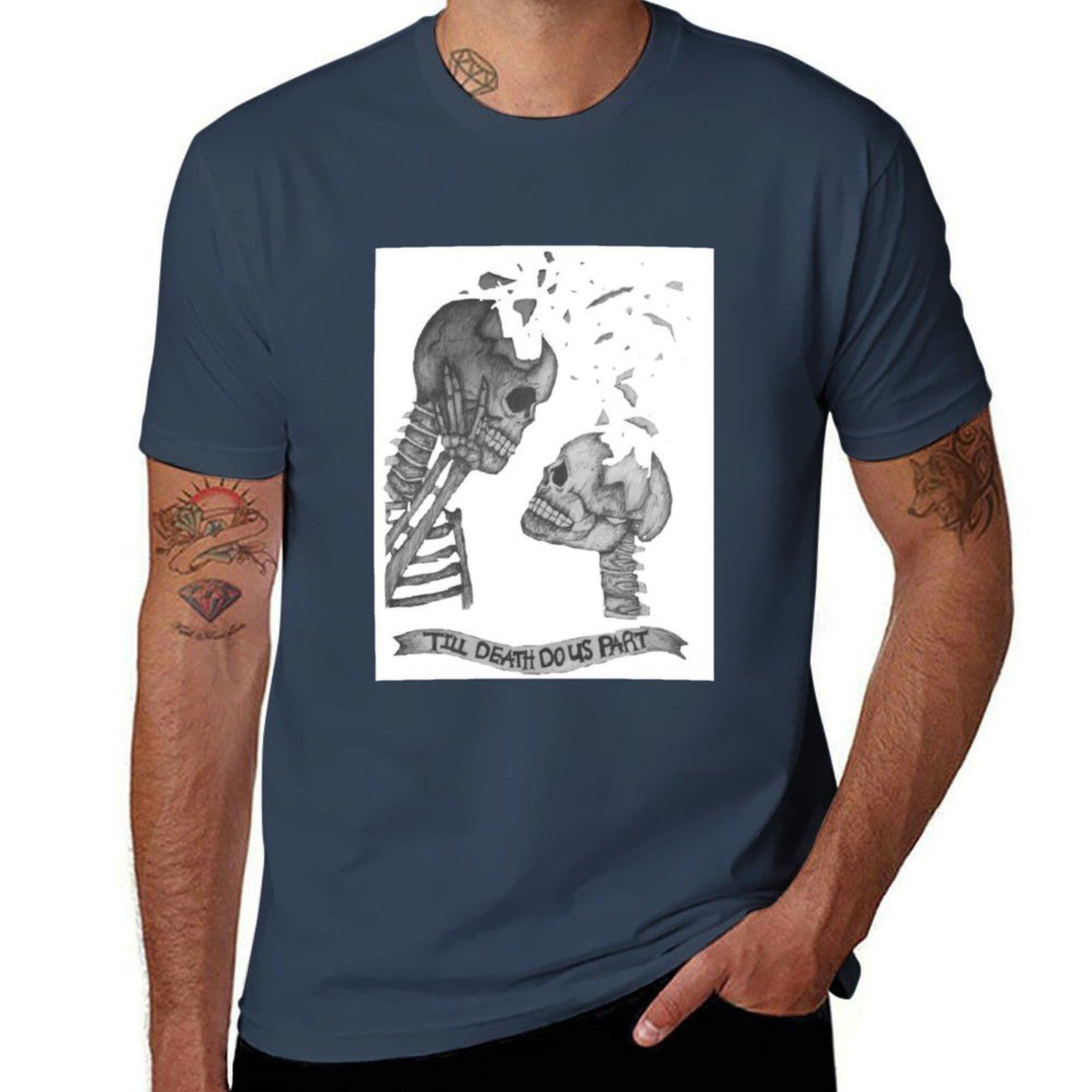 Til death do is part T-Shirt Basic Plain Short Sleeve Crew Neck Tee S