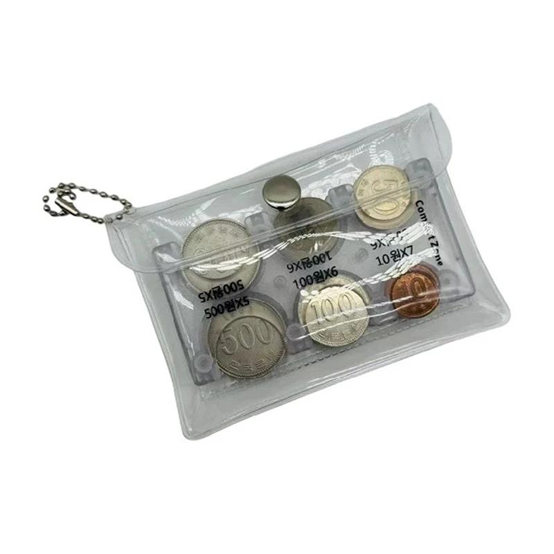 South Korea Won Coin Holders, Coin Dispenser With 6 Slots Rectangle Plastic Display Hard Case Organizer And Storage Coin Stand