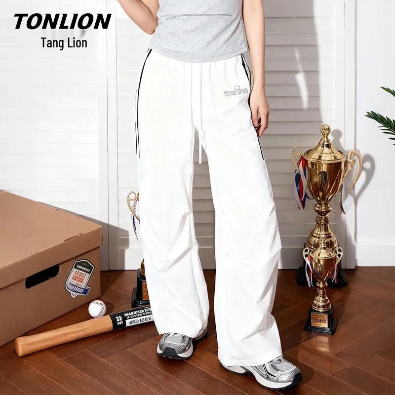 TonLion Women s Loose Cooling Straight-Leg Parachute Pants L