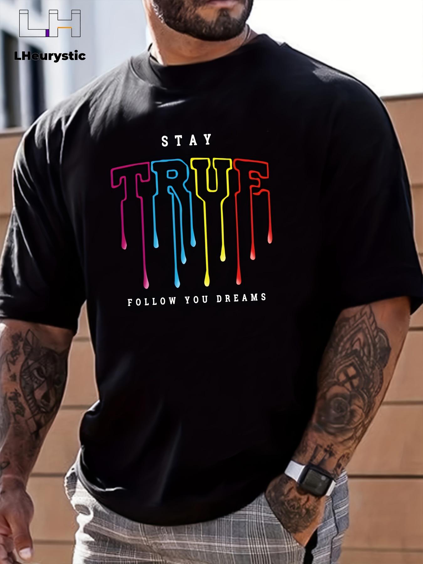 TRUE letter pattern printed mens sportswear top S