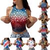 Women's Fashion Independence Day Print Sleeveless Base Tank Top