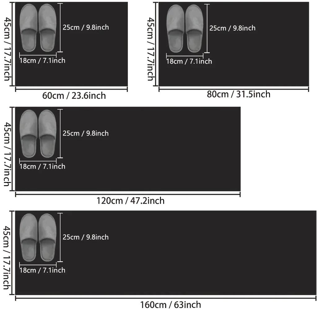 Long diatom mud printed kitchen floor mat square household non-slip mat bathroom absorbent mat restaurant mat door mat