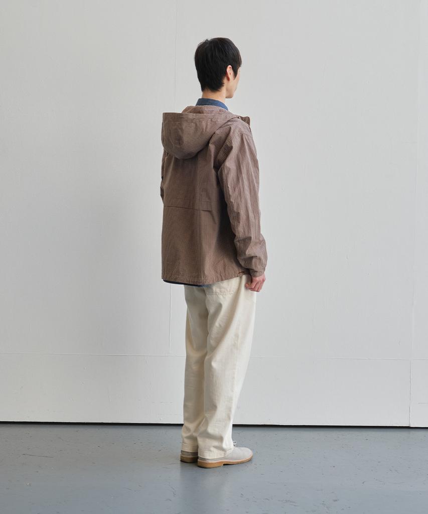 Horlisun Breeze Typewriter Check Hood Jacket Beige