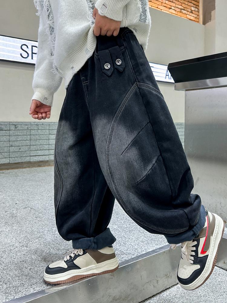 Boys' 2025 Autumn Punk Retro Loose Straight-Leg Jeans