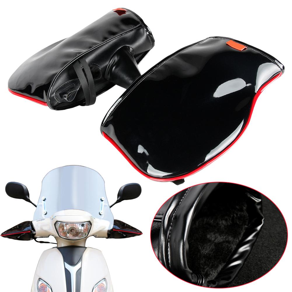 Winter Motorcycle Warm Waterproof Handlebar Muff General Handle Mirror Leather Tool Cover Windproof Scooter Stereo Electric