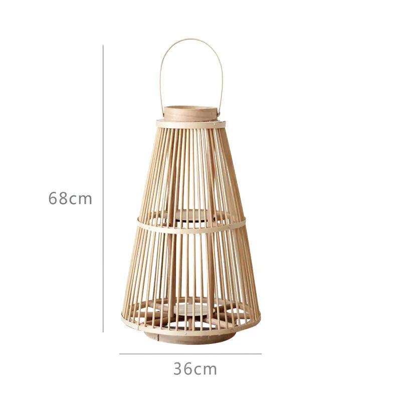 Simple modern candlestick homestay hotel courtyard decoration Vine woven floor mounted wind lamps Japanese Nordic style