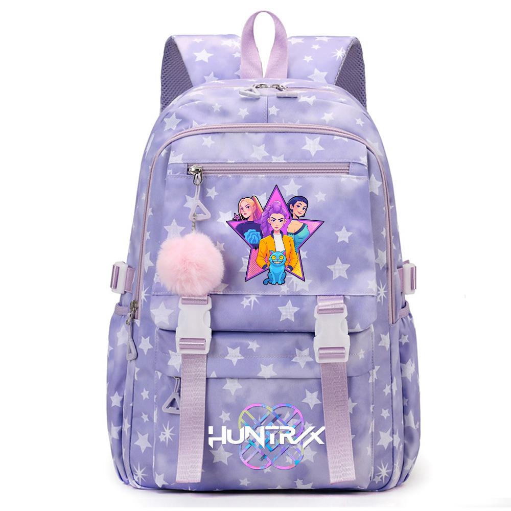 Anime K-Pop Demon Hunters Printed Backpack Large Capacity Bookbag Laptop Unisex Student Boy Girl School Bag Large Capacity Travel Outdoor Bag Gift