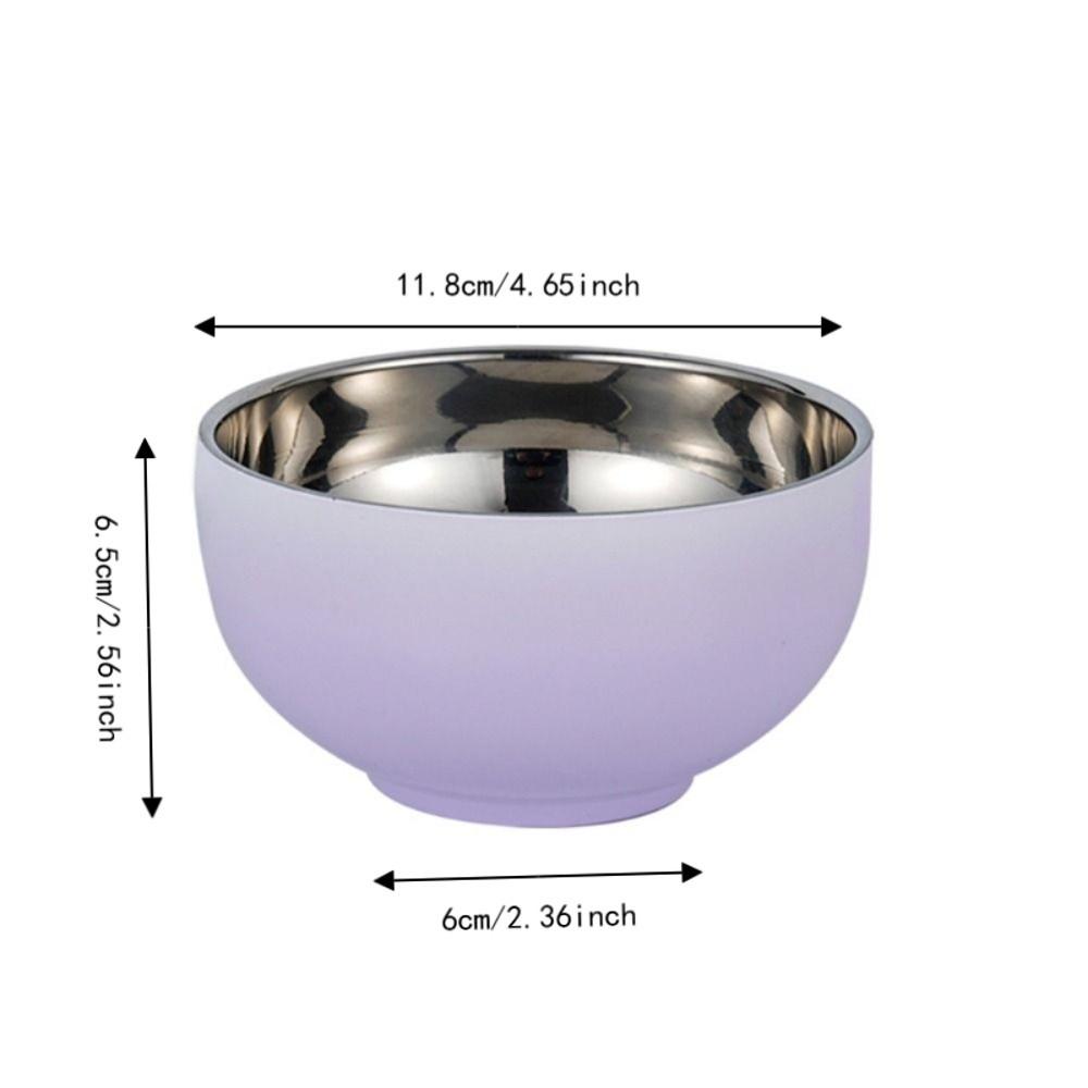304 Stainless Steel Candy-Colored Kids Rice Bowl Heat-Resistant Soup Bowl School Canteen