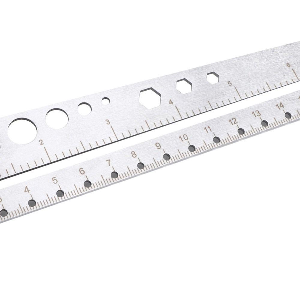 Stainless Steel Scale Ruler Multifunctional Ruler Durable Protractor Office Supplies