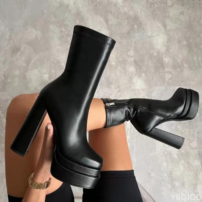 Woman Shoe New in Fashion Platform Boots Ladies High Quality Luxury Women Leather Boots Super High Heels Designer Boots Women