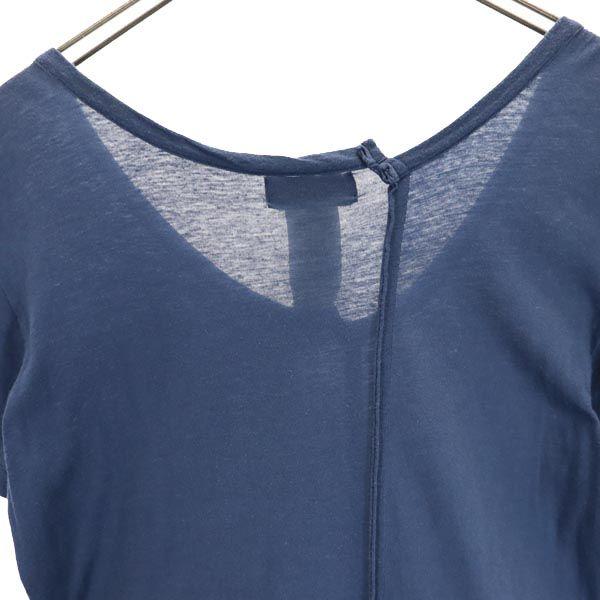 Y's Made In Japan Short Sleeve Asymmetry T-shirt 2 Navy System Men's Used