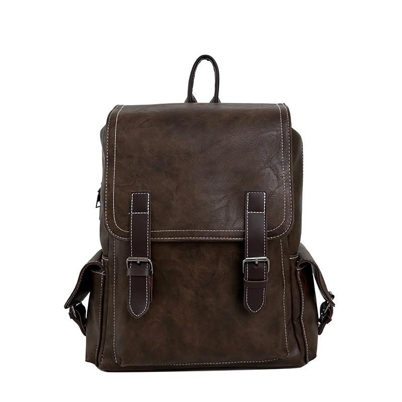 

Рюкзак мужской и женский большой вместимости повседневный универсальный студенческий школьный рюкзак модный уличный ретро высококлассный рюкзак коричневый