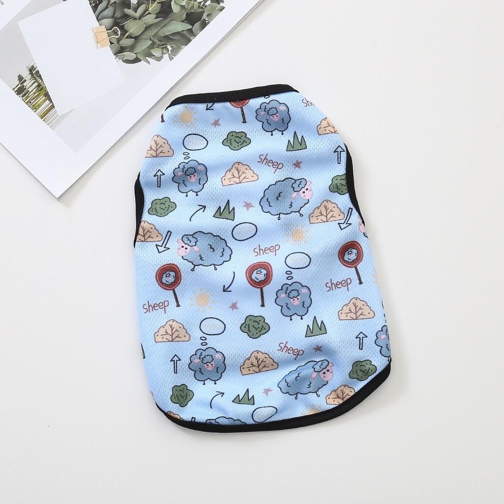 Dinosaur Printed Dog Vest Breathable Dog Clothes for Shih Tzu Thin Puppy Cat Tshirt Pet Cloth