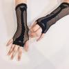 Breathable Long Mesh Gloves Women's Fingerless Fishnet Arm Sleeves Girls Hollow Gloves for Costume Dance Cosplay Party