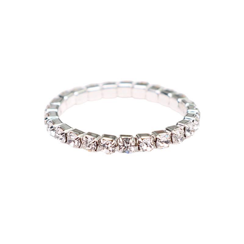 12-Piece Rhinestone Elastic Toe & Finger Ring Set - Shiny High Heel Accessories