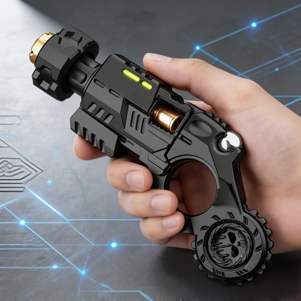 Shell-Ejecting Toy Pistol Metal Alloy - Realistic Shooting Sensory Toy for Stress Relief, Cool Desk Gadget Gift for Adults &Boys