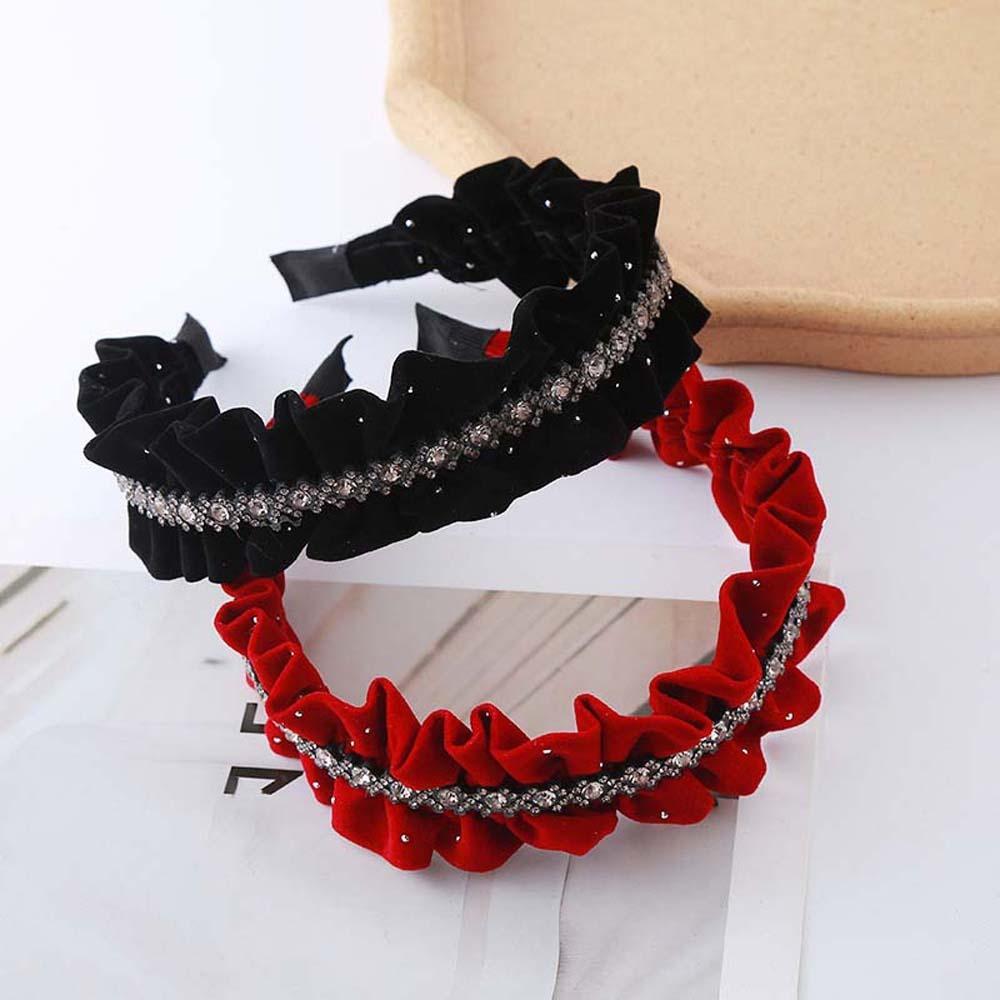 Elegant Shiny Rhinestone Headband French Style Women Sequin Hairband  Banquet