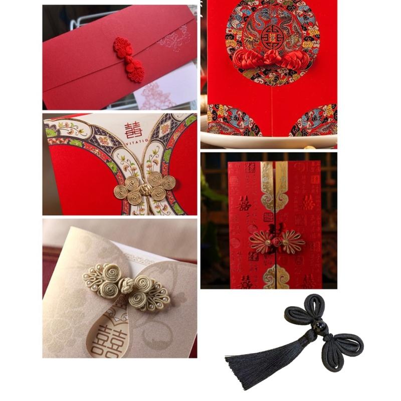 Butterfly Fringe Shape Chinese Cheongsam Knot Button Closure Ribbon Fastener Costume Tang Shirt Suit DIY Sewing Craft