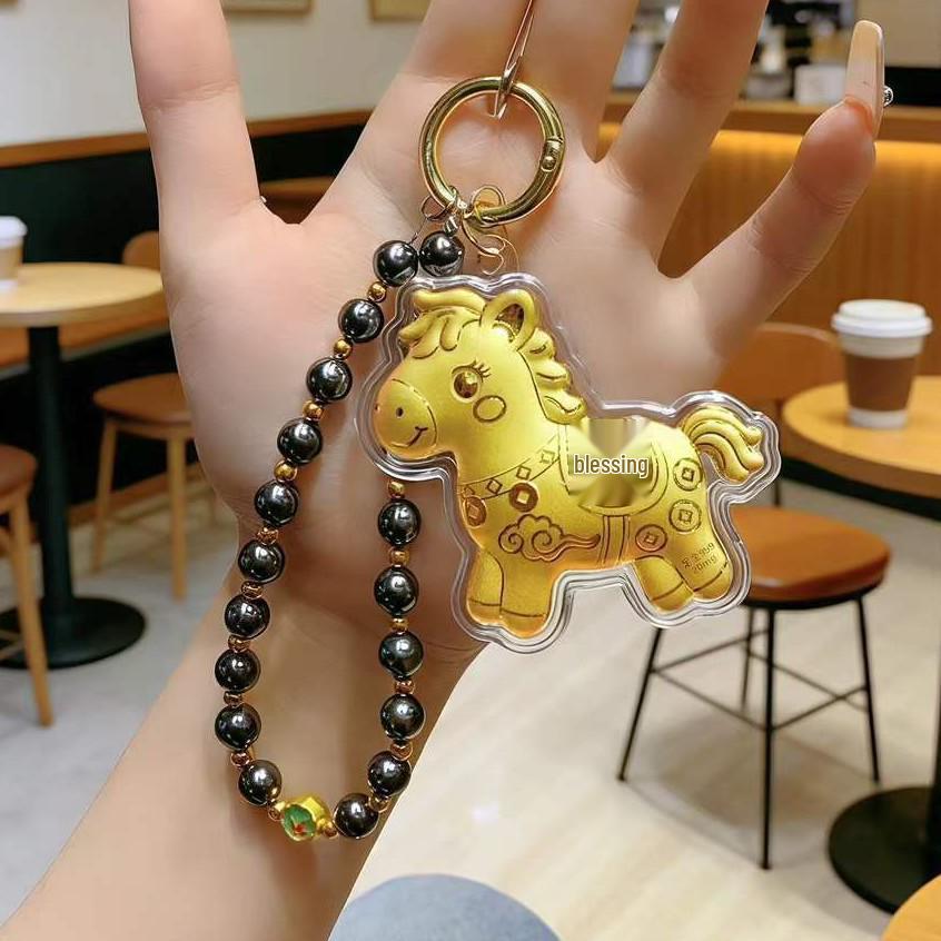 Shuibei Gold 999 Spring Festival Wealth Keychain Pendant