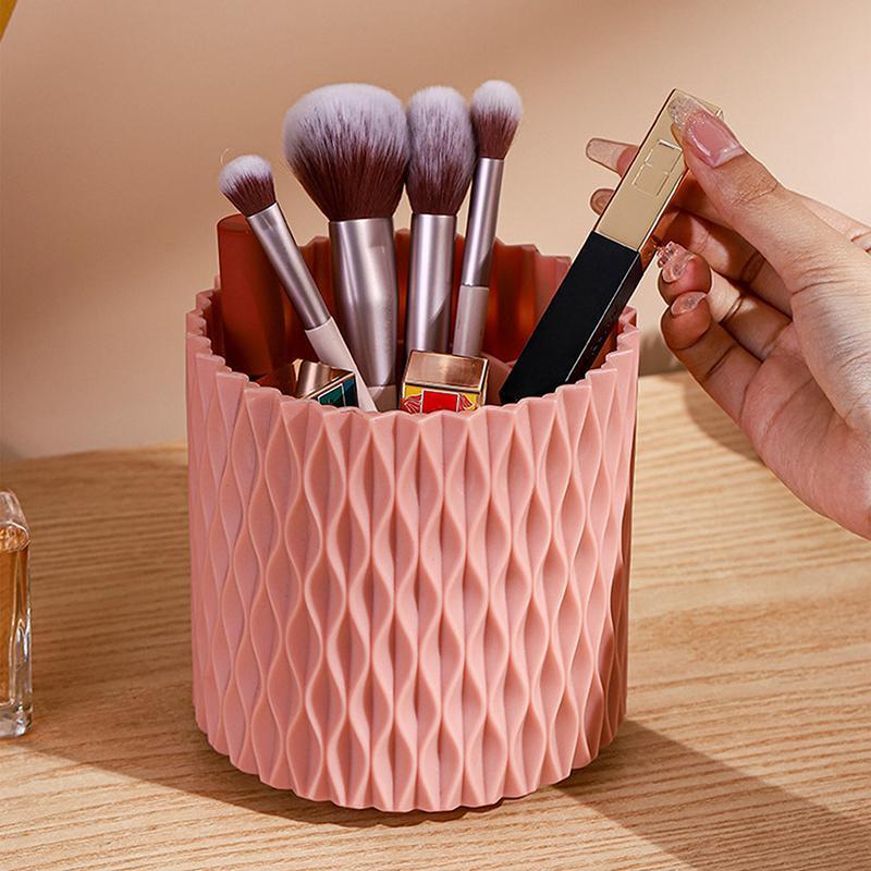 1 Pc Makeup Brush Holder 360° Rotating Organizer 5 Slot Cosmetic Storage Makeup Brushes Cup Pen Holder For Vanity XYZ