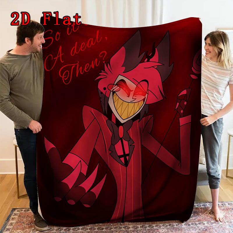 Hazbin Hotel 2D Flat Pattern Flannel Blanket High quality All Seasons Warmth and Comfort Perfect for Christmas Gifts.NMT0928284