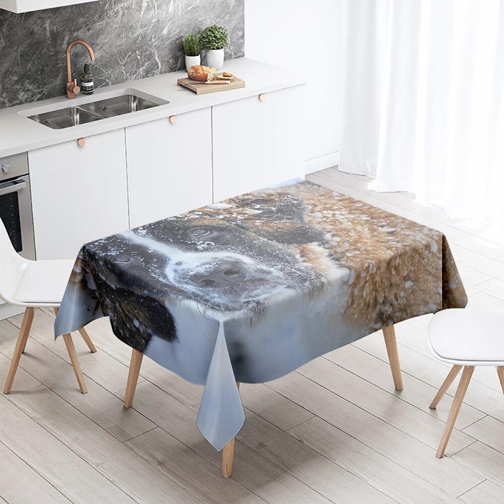 

Милый щенок скатерть для кемпинга, вечеринки, против пятен, водонепроницаемый прямоугольный кухонный стол, домашний декор 40x70cm