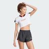 Adidas Tiro Cut 3-Stripes Crop Jersey V-Neck Short Sleeve T-Shirt Women Tops White IW6800