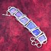 Purple Sea Sediment 925 Solid Sterling Silver Bracelet with Adjustable Chain, Handmade Gemstone Designer Jewelry Bracelet
