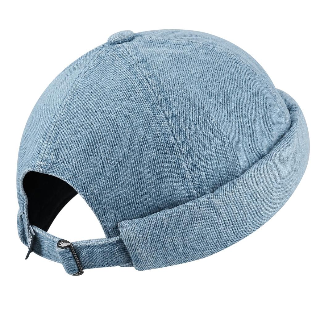 Clape Brimless Roll Hip Hop Cap for Men and Casual Solid Denim Adjustable Cotton Cycling Fisherman's Cap, Cap, Women, Fashion, Embroidered, Color,
