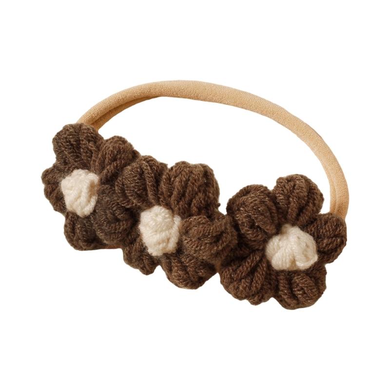 Baby Floral Knitted Headband Lovely Hairband for Memorable Photoshoots 100 Day Celebrations Fashionable Flower Headdress