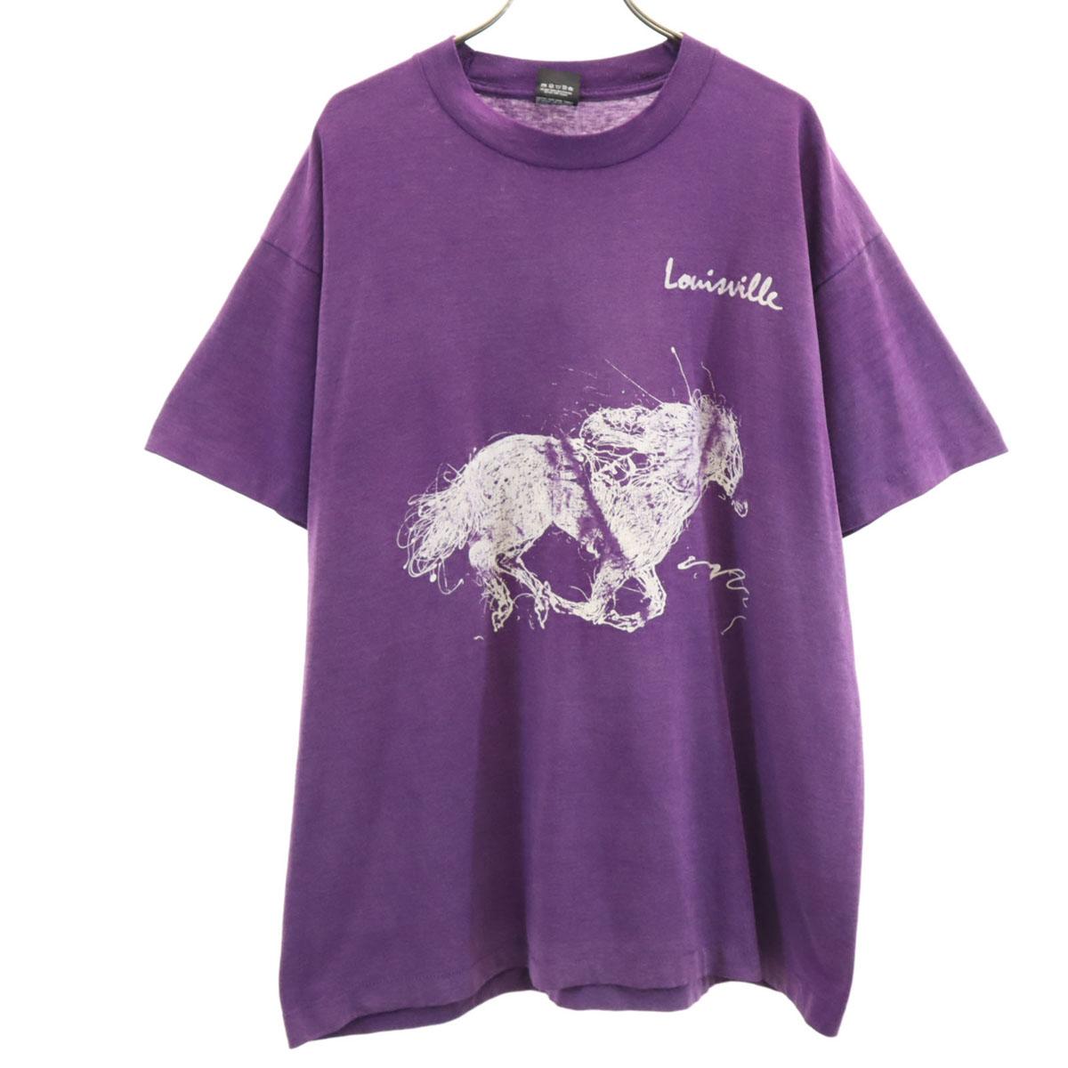 

SCREEN STARS BEST 90-е Сделано в США Футболка с коротким рукавом с принтом старой лошади Мужская Б/У