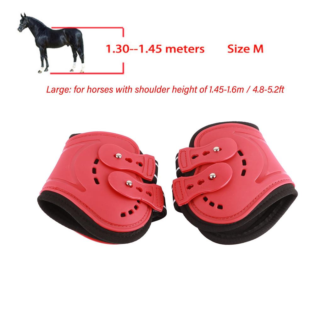 Fetlock Horse Boots Lightweight Breathable Wearproof Horse Hind Leg Boots for Horse Accessories Red