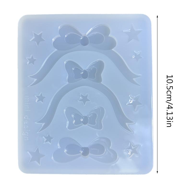 Princess on the Run Bowknot Star Parts Silicone Mold Keychain Bag Pendant Handmade Ornament Mold for Birthday Gift