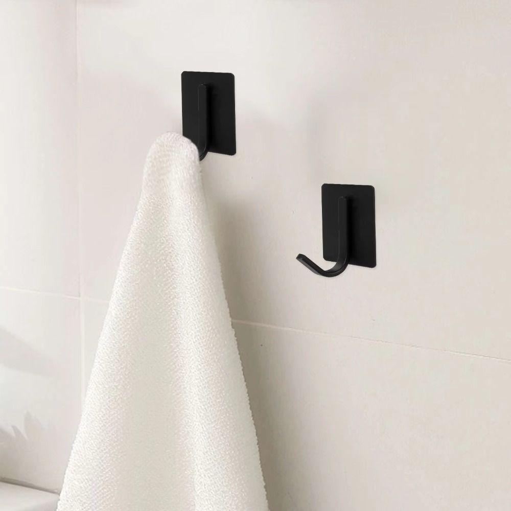 6pcs/set Waterproof Stainless Steel Hooks No Drill Wall Hook Clothes Hanger  Bathroom