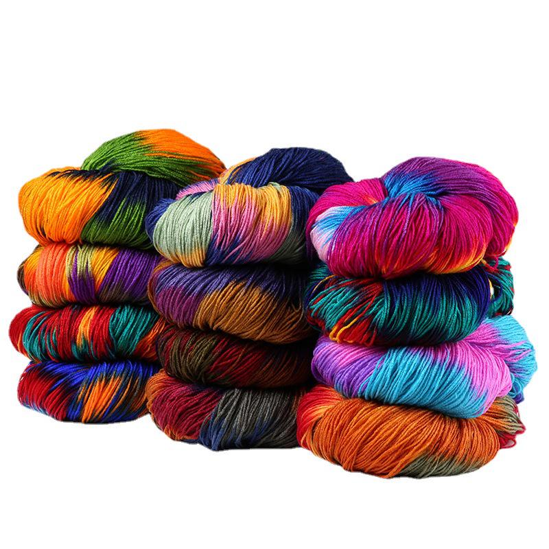 Four-Strand Segment-Dyed Pure Acrylic Medium-Thick Yarn for Hand-Woven DIY Projects