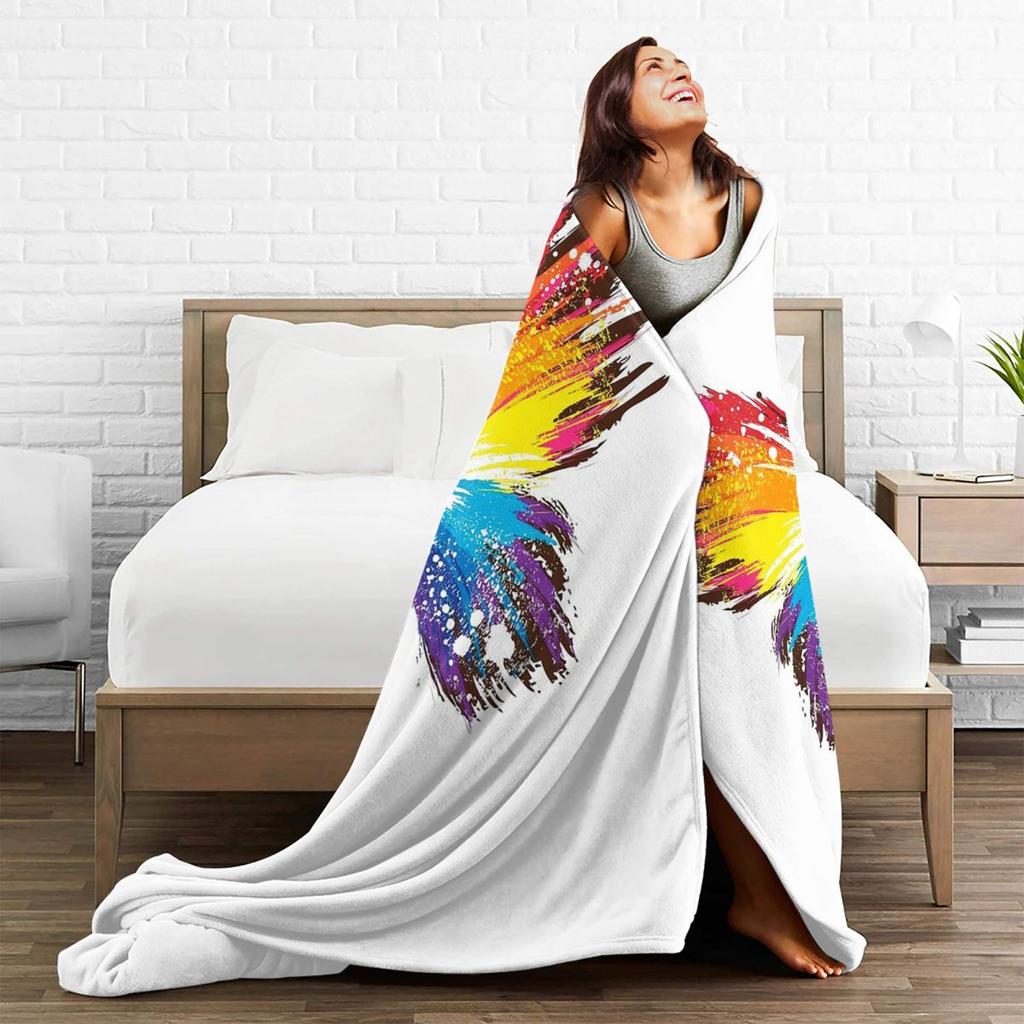 Dazzle ColorfullyButterfly Blanket Soft Warm Flannel Throw Blanket Bedspread for Bed Living room Picnic Travel Home Sofa
