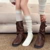 1Pair Ruffled Edge Long Tight Socks Solid Color Foot Warmers New Boot Socks  Girl