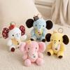 13Cm Elephant Plush Pendant Stuffed Cute Colorful Eli Yellow Green White Pink Zoo Animal Kawaii Keyring Decor For Bag Gift