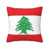 Flag Of Lebanon Square Pillowcase Cushion Cover Pillow Case Throw Pillow Cover for Home Bedroom Car
