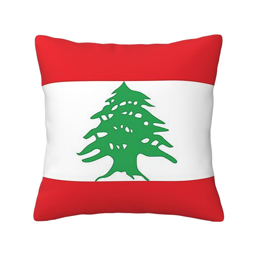 Flag Of Lebanon Square Pillowcase Cushion Cover Pillow Case Throw Pillow Cover for Home Bedroom Car