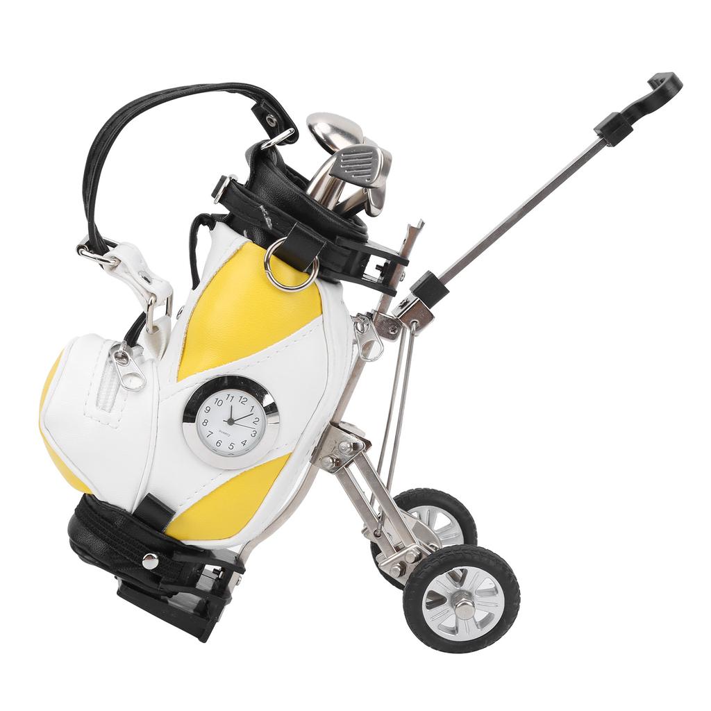Stolní golfová sada per 3 kuličková pera a mini taška slitina zinku golfová taška na pera s hodinkami
